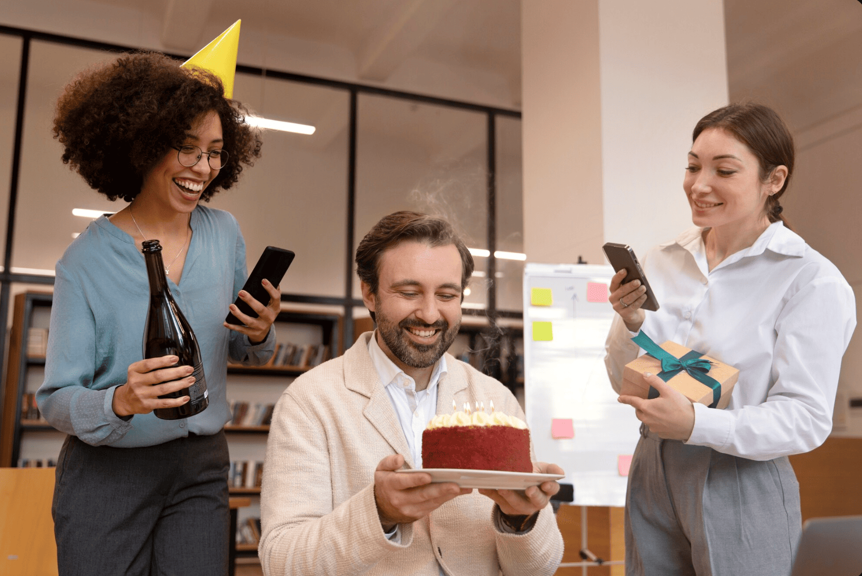 People celebrating at a shared event